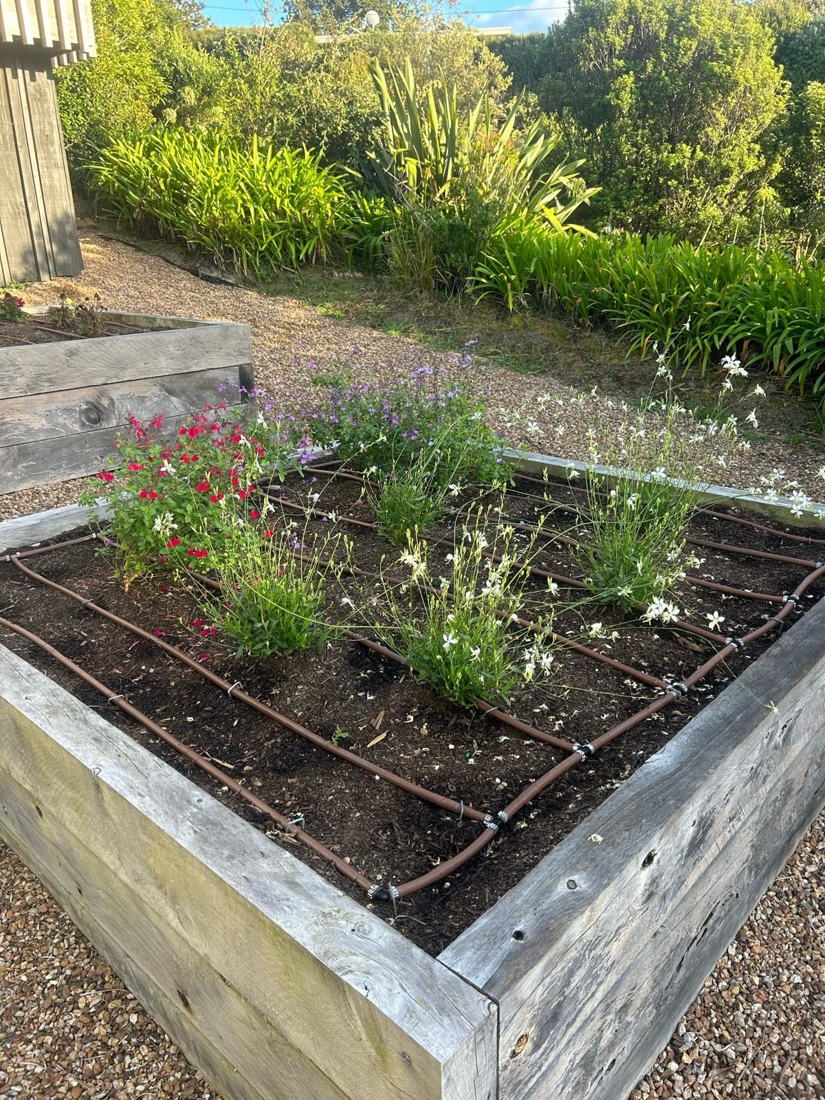 Garden pathways and raised beds installation on Waiheke